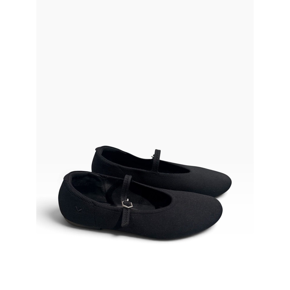 VIVAIA Margot Walker Mary Jane Black Ballet Flats Sz 8.5 EU 39 Textured Knit
